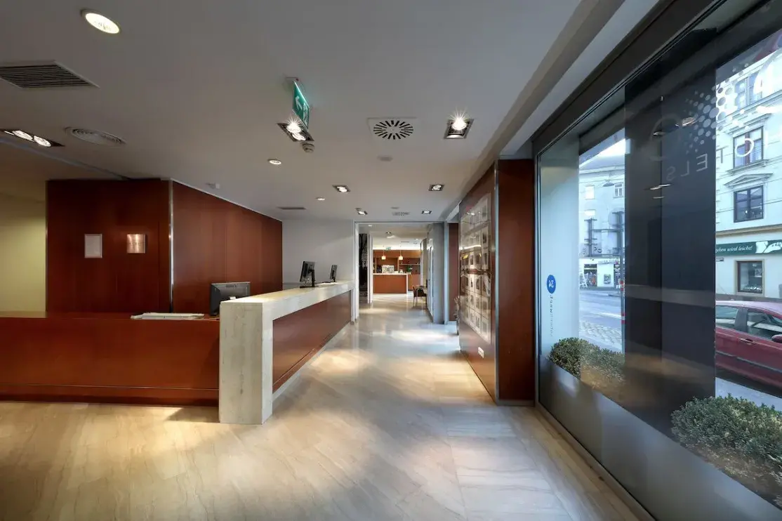 Reception desk at Exe Vienna Hotel